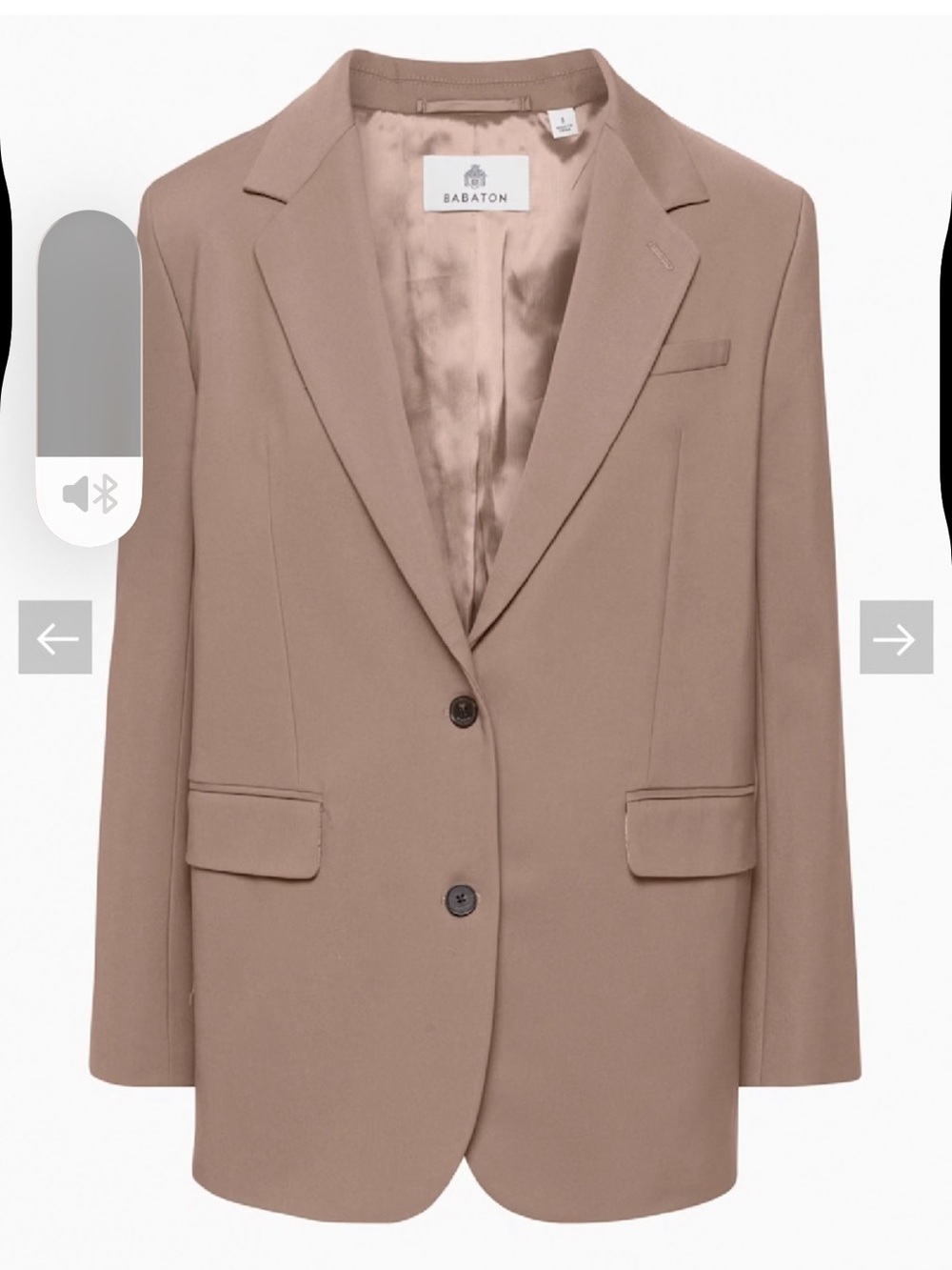 Babaton Lockwood Taupe Single-Breasted Tailored Blazer